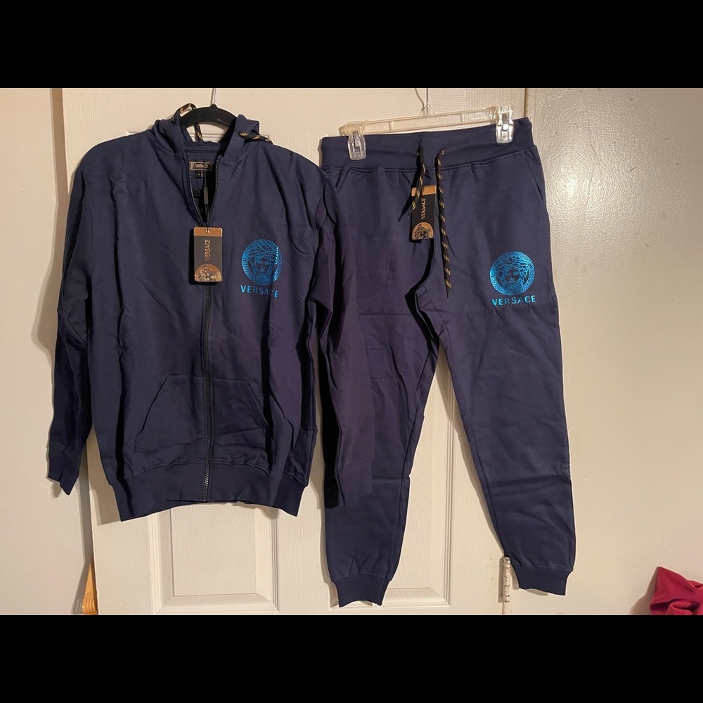 Versace sweatsuit navy blue small